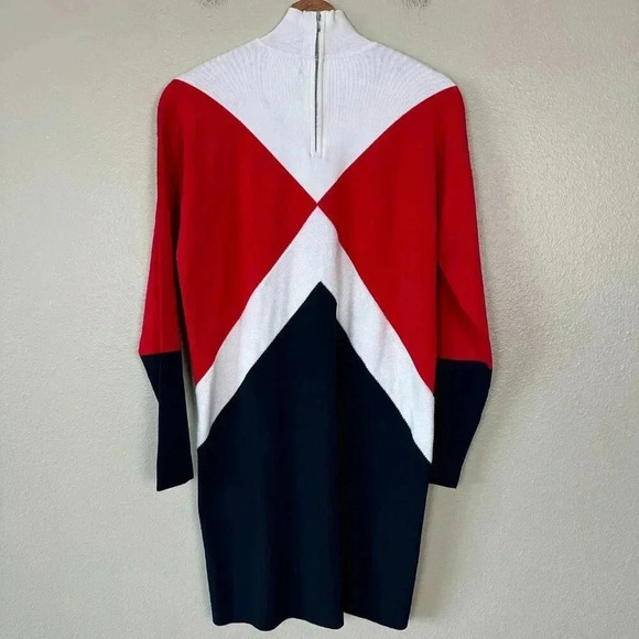 Tommy Hilfiger X Gigi Hadid High Neck Knit Mini Dress Red White Blue Small - Picture 7 of 11